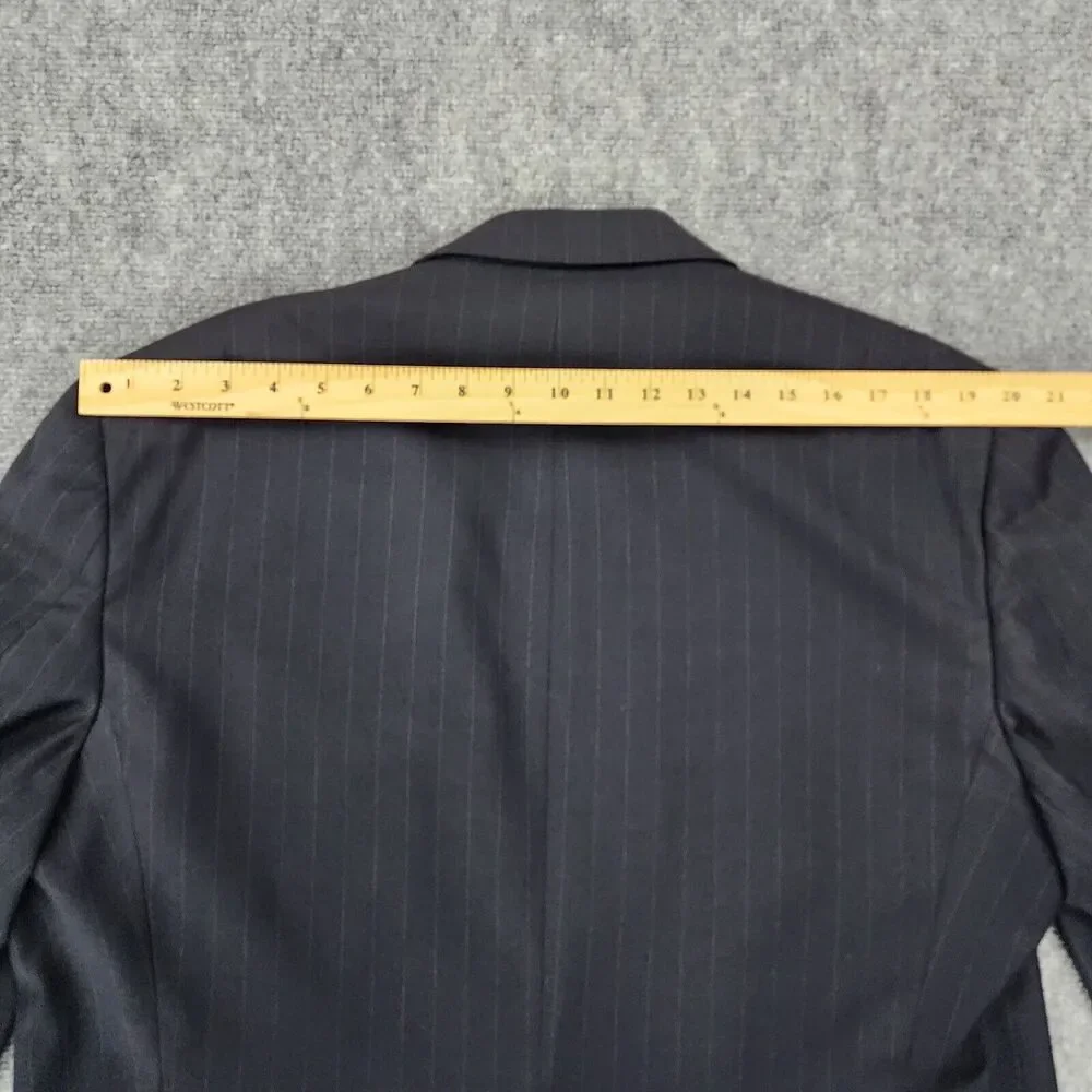 Brooks Brothers Blazer Mens 45 Reg Black Pinstripe Wool Cashmere Italy Sport